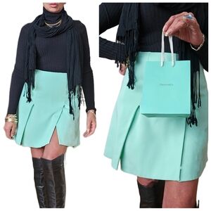 Versace Pleated Slit Skirt in Tiffany Blue 😍